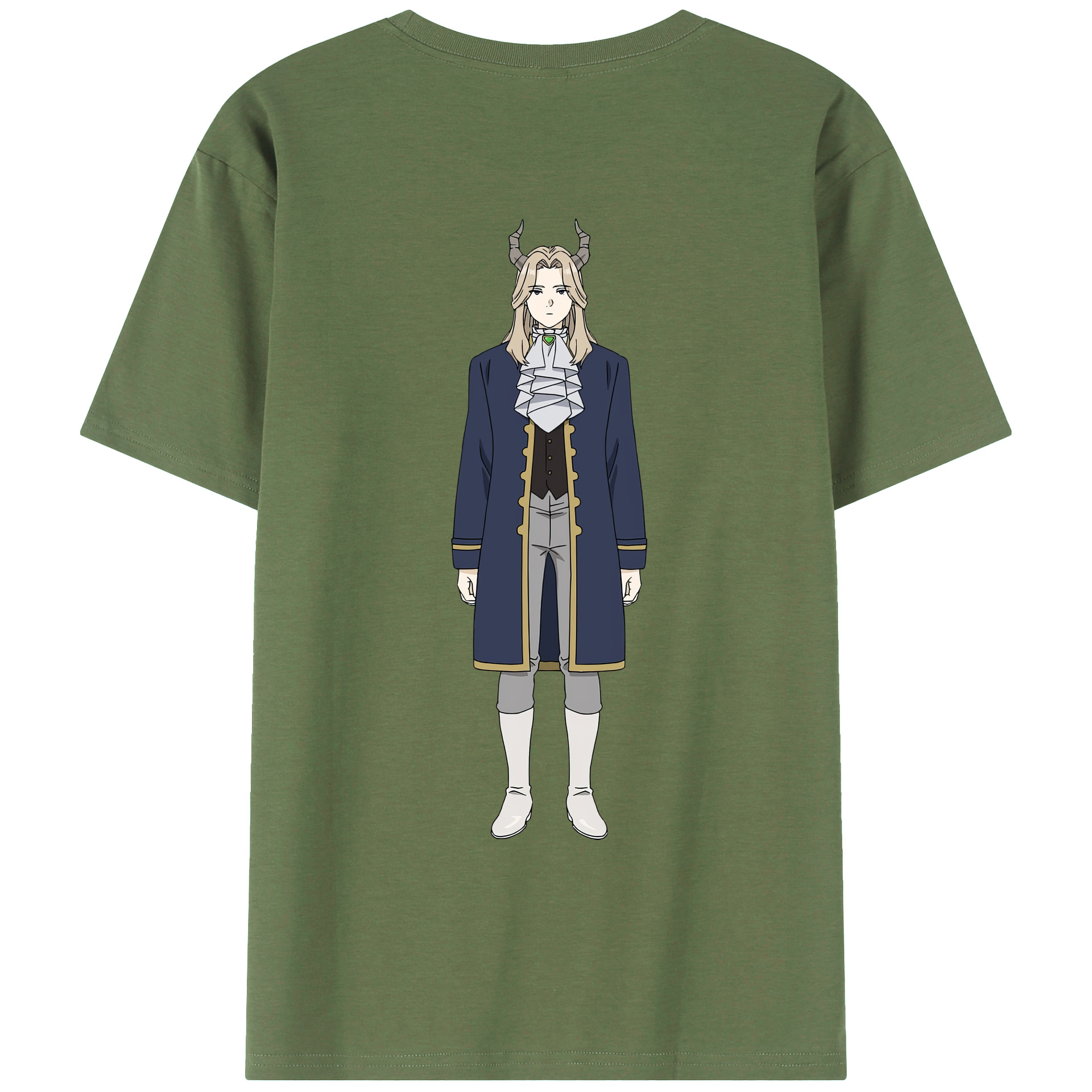 （画像用） 葬送のフリーレン Frieren 綿100％ メンズ半袖Tシャツ（バックプリント） 通気性